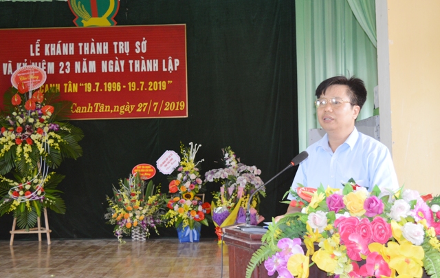  Đ/c Trịnh Văn Hợp - Chủ tịch HĐQT quỹ tín dụng nhân dân xã Canh Tân khai mạc buổi lễ.