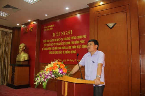 Ông Lê Duy Thành, Phó Chủ tịch thường trực UBND tỉnh Vĩnh Phúc phát biểu chỉ đạo tại hội nghị 