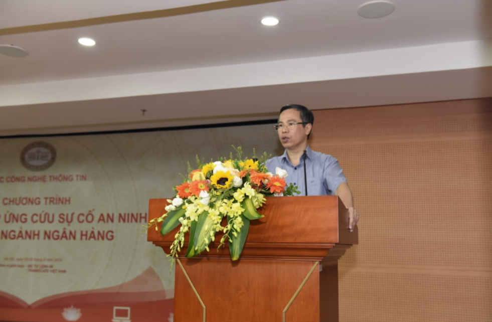 Ông Lê Mạnh Hùng - Cục Trưởng Cục Công nghệ Thông tin khai mạc buổi diễn tập