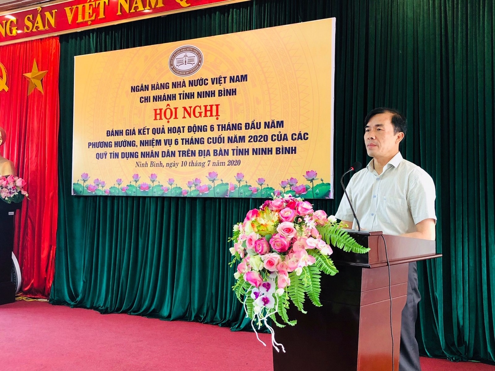 Giám đốc NHNN chi nhánh tỉnh Ninh Bình Nguyễn Minh Khôi phát biểu chỉ đạo tại hội nghị